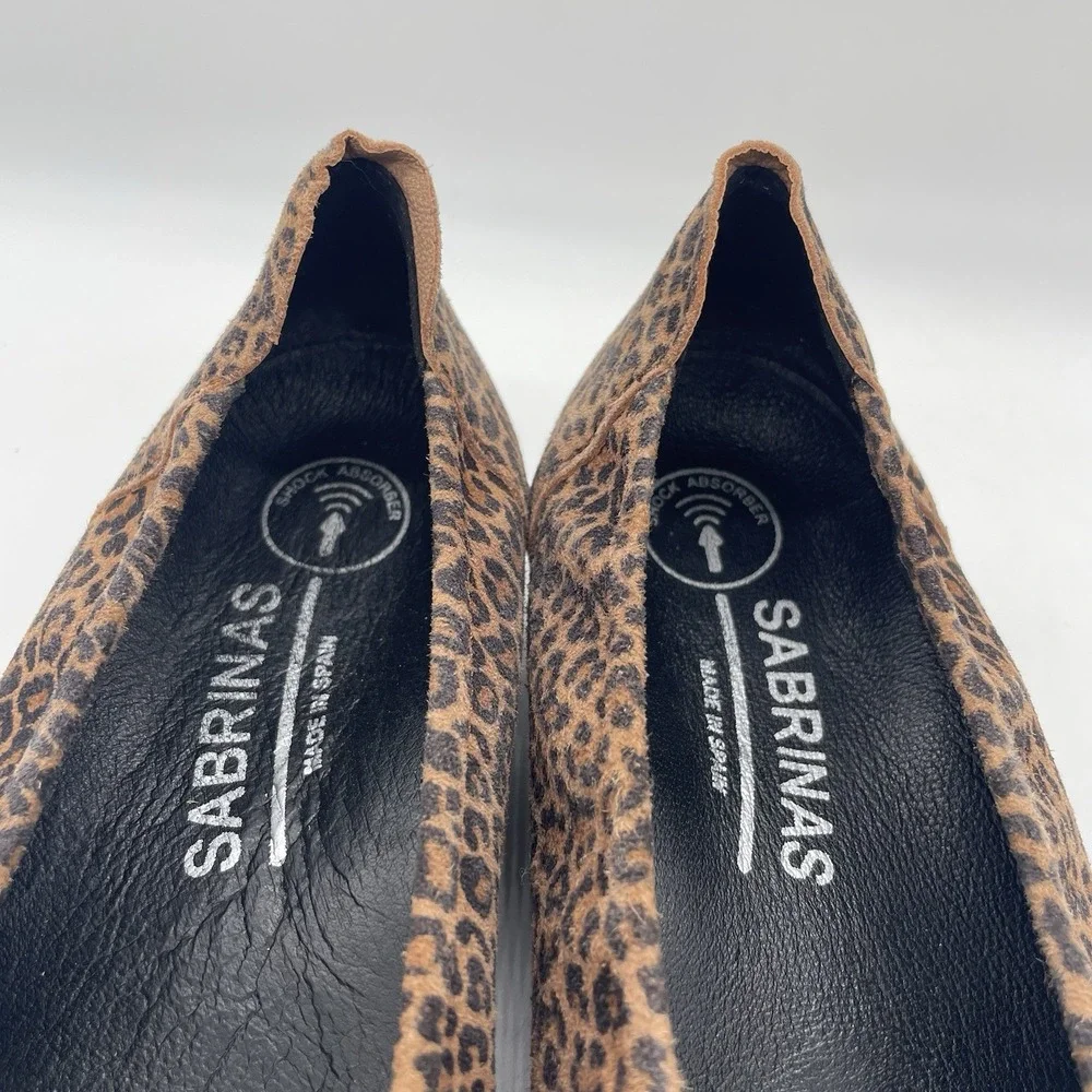 Sabrinas Womens 37 Shoes Flats Cheetah Leopard Round Toe Made in‎ Spain Comfort